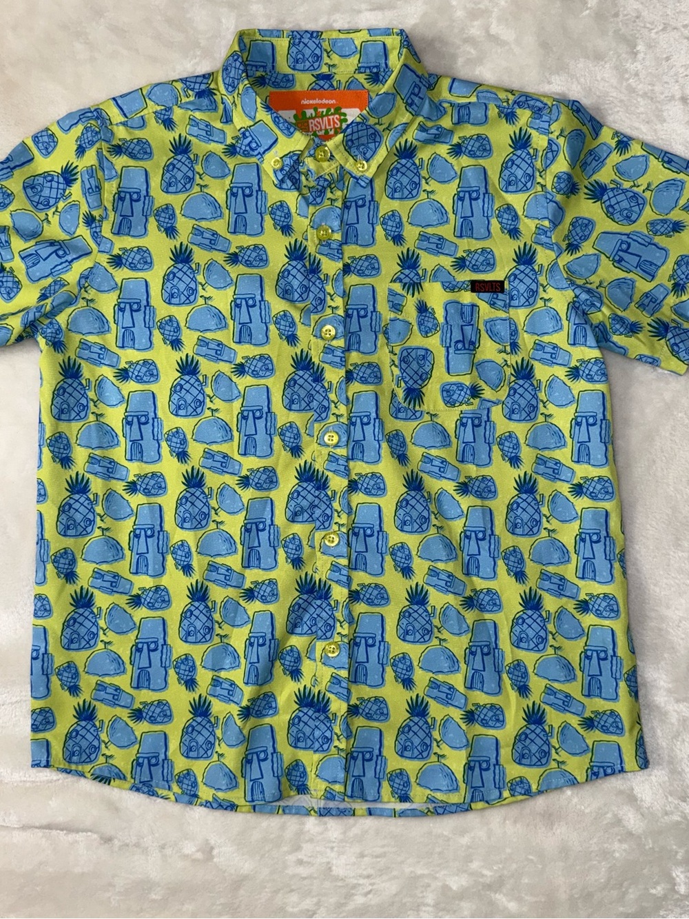 RSVLTS Boys Spongebob SquarePants Button-Down Shirt